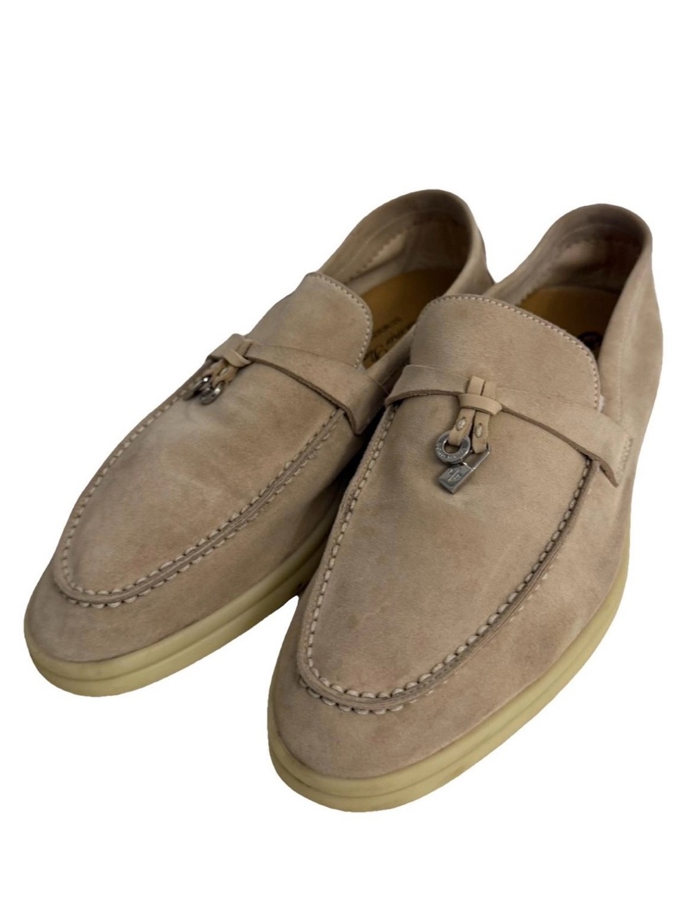 Loro Piana Women's Suede Loafers in Taupe